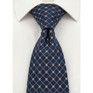 Tasso Elba blue geometric silk tie - 57.5"